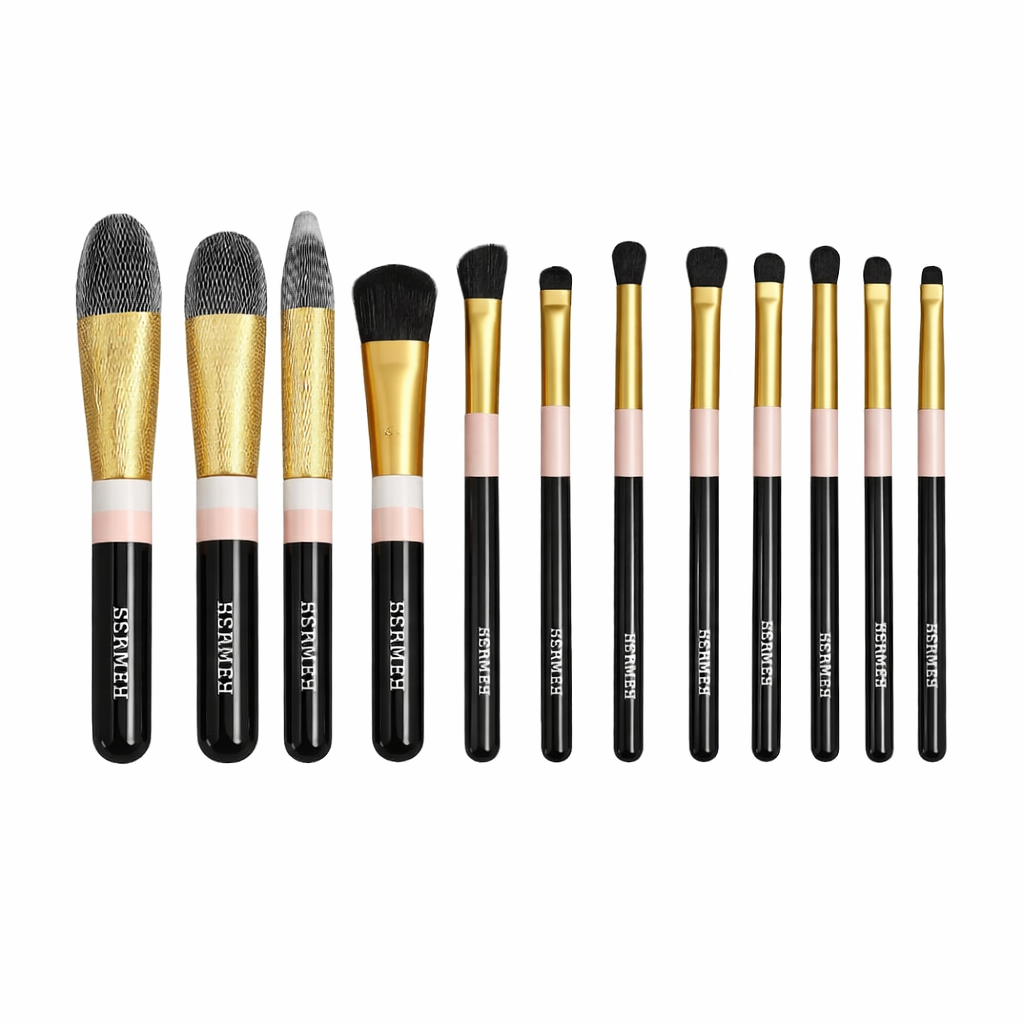 1-1.png Hermes Black Luxury Makeup Brush Set with Storage Case - Image 1