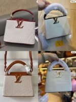 Vanilla White & Burgundy 25 cm Luxury Iconic Designer Bag - Image 3