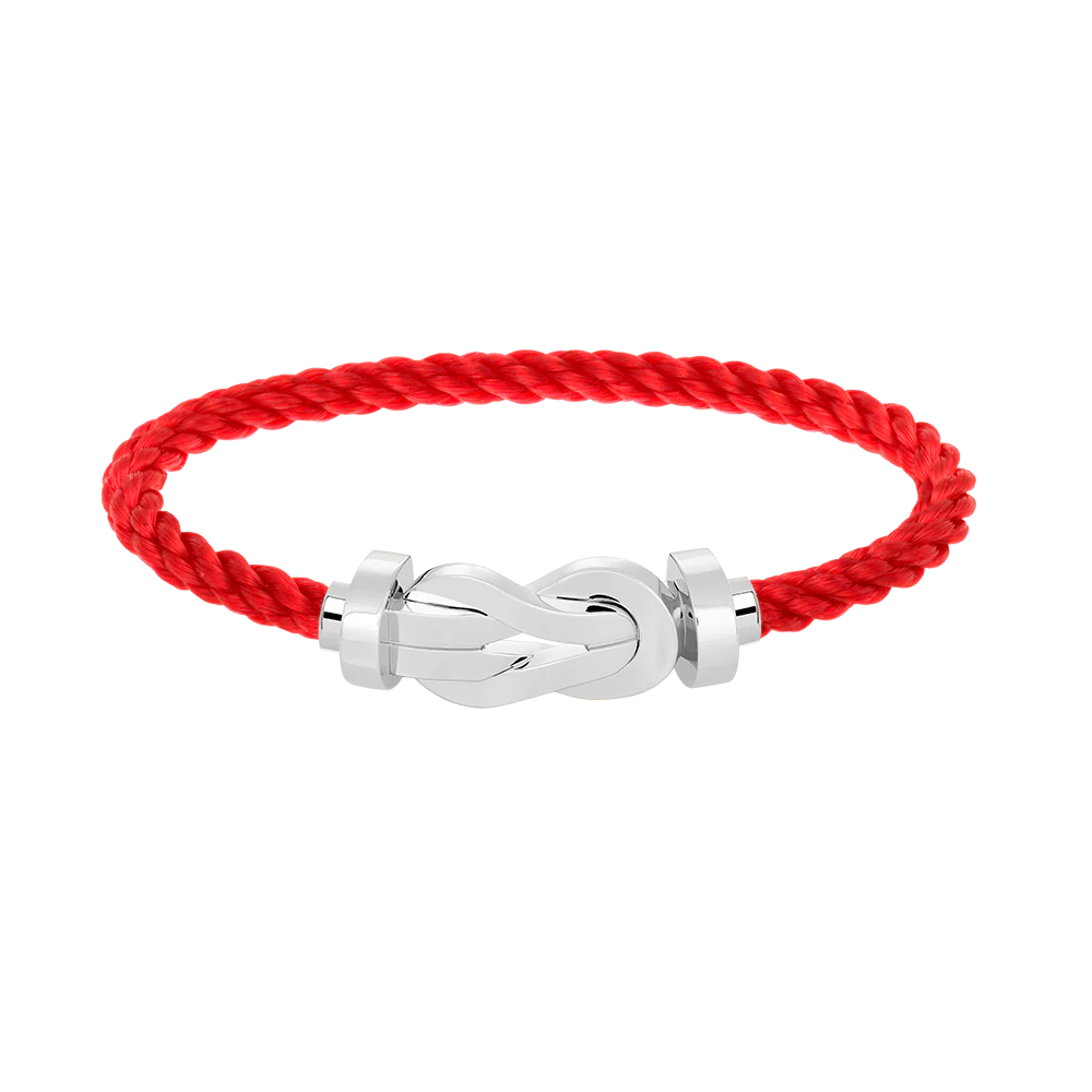 0B0097-6B0156-A_3a32946a-9faa-4a9e-a0b4-5333d864fec9.webp FORCE LARGE HORSESHOE CLASP METAL BRACELET - 11. Red White wire rope - Image 1