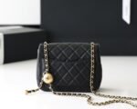 FLAP BAG 17CM GOLD HARDWARE BLACK LAMBSKIN - Image 9