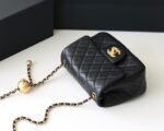 FLAP BAG 17CM GOLD HARDWARE BLACK LAMBSKIN - Image 4