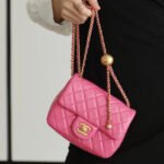 FLAP BAG 17CM PINK LAMBSKIN GOLD HARDWARE - Image 10