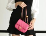 FLAP BAG 17CM PINK LAMBSKIN GOLD HARDWARE - Image 8