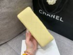 MINI RECTANGLE FLAP BAG 20CM YELLOW LAMBSKIN SILVER HARDWARE - Image 5