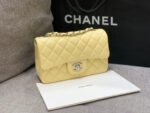 MINI RECTANGLE FLAP BAG 20CM YELLOW LAMBSKIN SILVER HARDWARE - Image 7