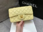 MINI RECTANGLE FLAP BAG 20CM YELLOW LAMBSKIN GOLD HARDWARE - Image 10