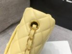MINI RECTANGLE FLAP BAG 20CM YELLOW LAMBSKIN GOLD HARDWARE - Image 12