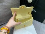 MINI RECTANGLE FLAP BAG 20CM YELLOW LAMBSKIN GOLD HARDWARE - Image 16