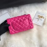 CC 20 CLASSIC SMALL DOUBLE FLAP BAG IN DEEP PINK CALFSKIN - Image 3