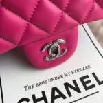 CC 20 CLASSIC SMALL DOUBLE FLAP BAG IN DEEP PINK CALFSKIN - Image 14