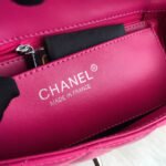 CC 20 CLASSIC SMALL DOUBLE FLAP BAG IN DEEP PINK CALFSKIN - Image 4