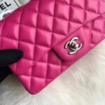 CC 20 CLASSIC SMALL DOUBLE FLAP BAG IN DEEP PINK CALFSKIN - Image 13