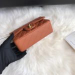CC 20 CLASSIC SMALL DOUBLE FLAP BAG IN CARAMEL BROWN CALFSKIN - Image 17