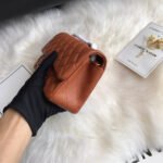 CC 20 CLASSIC SMALL DOUBLE FLAP BAG IN CARAMEL BROWN CALFSKIN - Image 7