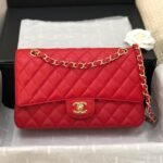 FLAP BAG MEDIUM 25CM RED CAVIAR GOLD HARDWARE - Image 10