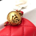 MINI SQUARE CLASSIC FLAP BAG 17CM RED LAMBSKIN GOLD HARDWARE - Image 16