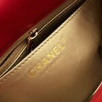 MINI SQUARE CLASSIC FLAP BAG 17CM RED LAMBSKIN GOLD HARDWARE - Image 17