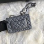 CC MINI 20 BAG IN SHADOW GREY CALFSKIN GOLD HARDWARE - Image 5