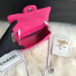 CC MINI 20 BAG IN BRIGHT PINK CALFSKIN WITH STRAP - Image 9