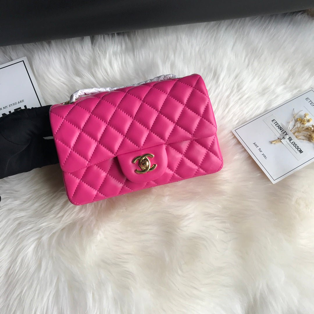 20200107_i1578374978_6836_1_jpg CC MINI 20 BAG IN BRIGHT PINK CALFSKIN WITH STRAP - Image 1