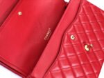 FLAP BAG JUMBO 30CM RED LAMBSKIN GOLD HARDWARE - Image 5