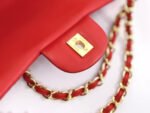 FLAP BAG JUMBO 30CM RED LAMBSKIN GOLD HARDWARE - Image 16