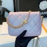 CHANEL 25S CLASSIC FLAP 19 CM IN MAUVE PINK CAVIAR LEATHER WITH GOLD HARDWARE - Image 16
