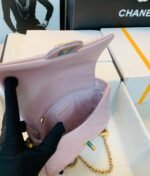 CHANEL 25S CLASSIC FLAP 19 CM IN MAUVE PINK CAVIAR LEATHER WITH GOLD HARDWARE - Image 13