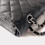 FLAP BAG 25 IN BLACK CAVIAR LEATHER SILVER HARDWARE - Image 2