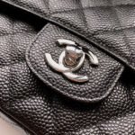 FLAP BAG 25 IN BLACK CAVIAR LEATHER SILVER HARDWARE - Image 5