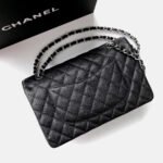 FLAP BAG 25 IN BLACK CAVIAR LEATHER SILVER HARDWARE - Image 8