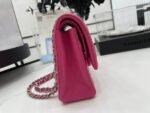 CC 25 CLASSIC SMALL DOUBLE FLAP BAG IN BRIGHT PINK CALFSKIN WITH STRAP - Image 17