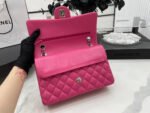 CC 25 CLASSIC SMALL DOUBLE FLAP BAG IN BRIGHT PINK CALFSKIN WITH STRAP - Image 4