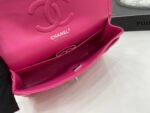 CC 25 CLASSIC SMALL DOUBLE FLAP BAG IN BRIGHT PINK CALFSKIN WITH STRAP - Image 16