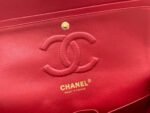 CC 25 CLASSIC SMALL DOUBLE FLAP BAG IN CHERRY RED CALFSKIN WITH STRAP - Image 6
