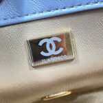 CHANEL 26S FLAP BAG 20 IN PASTEL BLUE-GRAY LAMBSKIN - Image 9