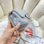 CHANEL 26S FLAP BAG 20 IN PASTEL BLUE-GRAY LAMBSKIN - Image 13