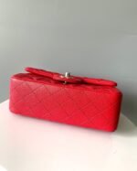 MINI RECTANGLE FLAP BAG 20CM RED CAVIAR SILVER HARDWARE - Image 17