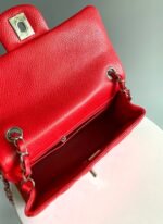 MINI RECTANGLE FLAP BAG 20CM RED CAVIAR SILVER HARDWARE - Image 9