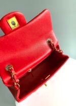 MINI RECTANGLE FLAP BAG 20CM RED CAVIAR GOLD HARDWARE - Image 3
