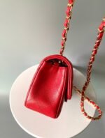 MINI RECTANGLE FLAP BAG 20CM RED CAVIAR GOLD HARDWARE - Image 6