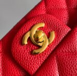 MINI RECTANGLE FLAP BAG 20CM RED CAVIAR GOLD HARDWARE - Image 16
