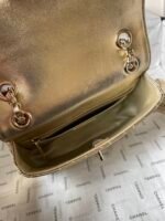 CC MINI 19 FLAP BAG IN GOLDEN METALLIC CALFSKIN - Image 7