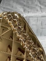 CC MINI 19 FLAP BAG IN GOLDEN METALLIC CALFSKIN - Image 6