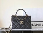 CHANEL 25S FLAP BAG 21 CM IN BLACK LAMBSKIN WITH GOLD HARDWARE - Image 3