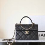 CHANEL 25S FLAP BAG 21 CM IN BLACK LAMBSKIN WITH GOLD HARDWARE - Image 2