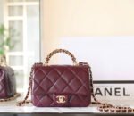 CHANEL 25S FLAP BAG 19 CM IN DARK RED LAMBSKIN WITH GOLD HARDWARE - Image 11