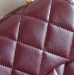 CHANEL 25S FLAP BAG 19 CM IN DARK RED LAMBSKIN WITH GOLD HARDWARE - Image 5