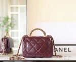 CHANEL 25S FLAP BAG 19 CM IN DARK RED LAMBSKIN WITH GOLD HARDWARE - Image 4