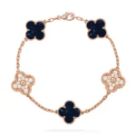 CLOVER 5 MOTIF PIETERSITE BRACELET COLLECTION - Rose-Diamond, 19